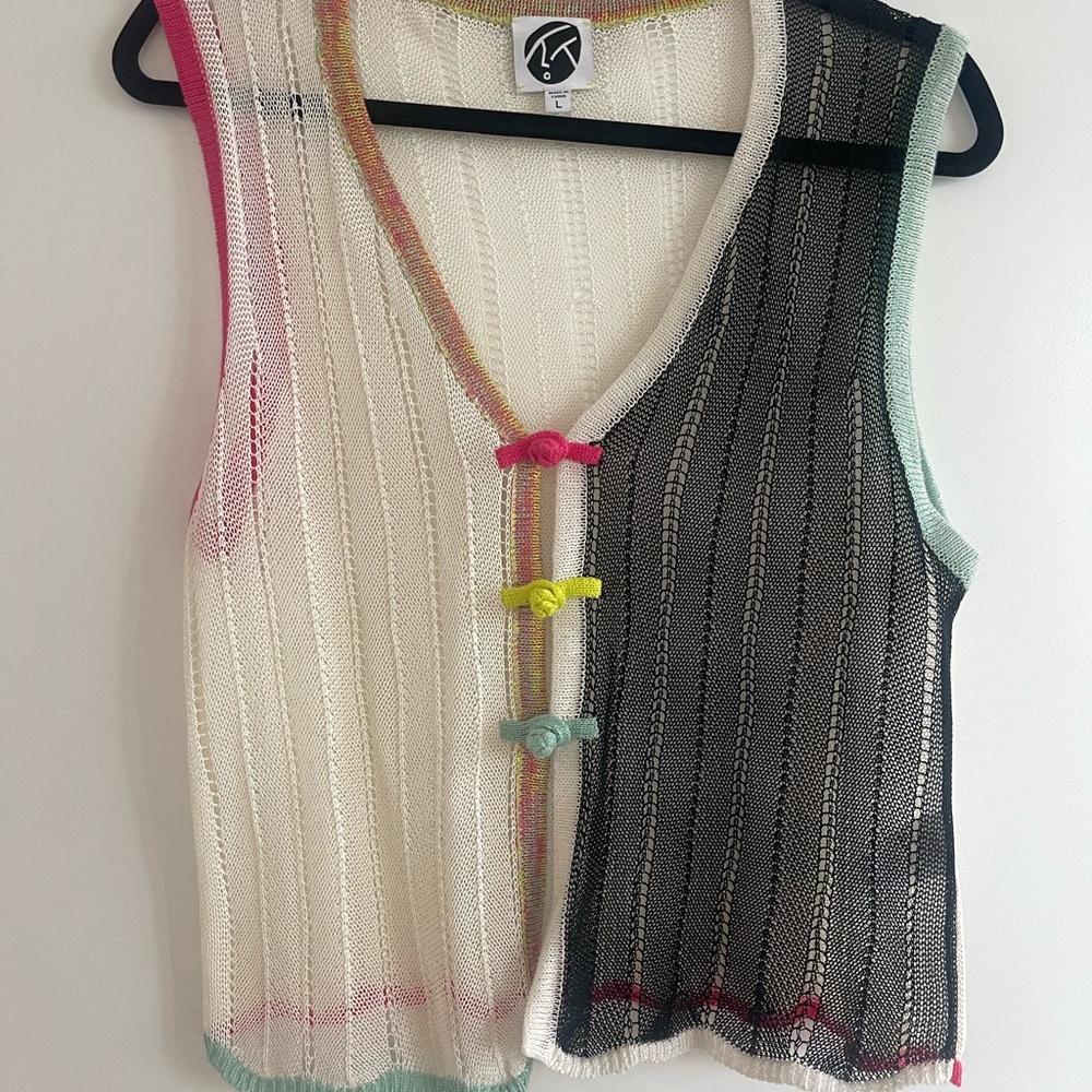 YANYAN two-tone stitch cotton vest